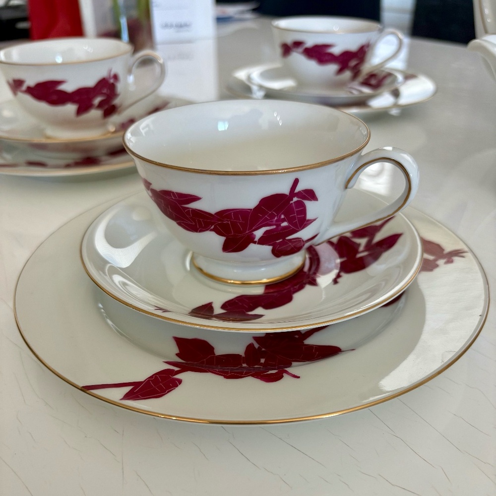 Rare Vintage Japanese Maple Hand Painted Koran China Tea Set